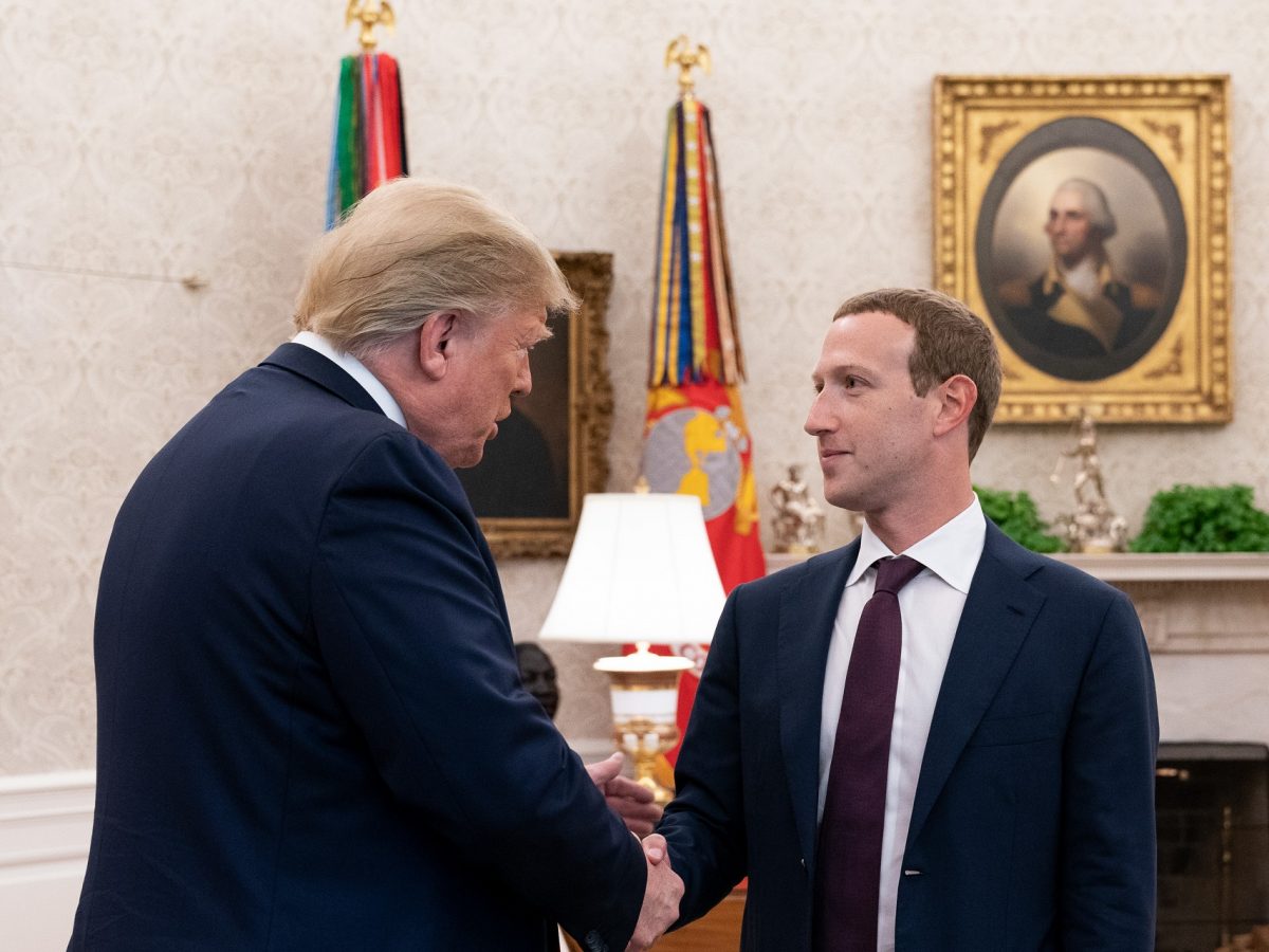 Mark Zuckerberg with Donald Trump