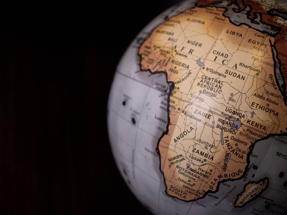 Africa on globe